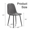 Set of 6 Modern Dining Chairs with Black Metal Legs and Comfy Backrest, Armless Upholstered Chairs for Kitchen, Dining Room, Living Room-Tanpinhause - 4 of 4