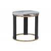 24" Round Faux Marble End Table with Metal Frame and Decorative Legs, Contemporary Accent Piece for Living Room or Bedroom - 2 of 4