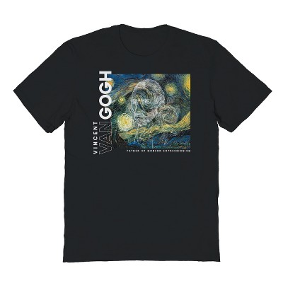 Pierce Archive Men's Van Gogh Expressionism Short Sleeve Graphic Cotton T-shirt