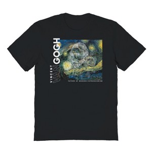 Pierce Archive Men's Van Gogh Expressionism Short Sleeve Graphic Cotton T-shirt - 1 of 1