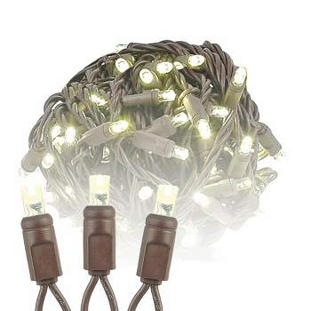 Novelty Lights LED Christmas String Lights Light Set 100 Mini Bulbs  (Brown Wire, 34 Feet)