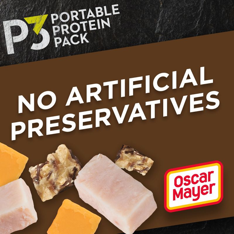 P3 Portable Protein Snack Pack with Dark Chocolate Almond Nut Clusters, Turkey &#38; Cheddar Cheese - 2oz, 3 of 10