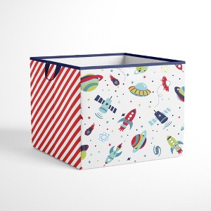 Bacati - Space Multicolor Boys Cotton Storage Box Large - 1 of 4