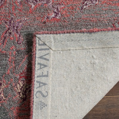 Handmade Red and Gray Wool and Viscose 8' x 10' Area Rug