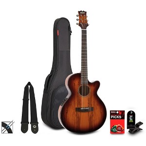 Mitchell MX430 Spalted Maple Acoustic-Electric Guitar Pack Whiskey Burst - 1 of 4