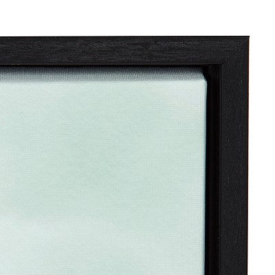 Green Coat Abstract Portrait Canvas with Black Frame
