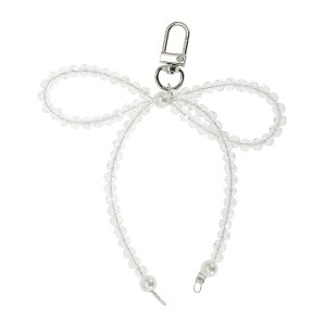 Unique Bargains Faux Pearl Heart Handbag Charms Keychains 1 Pc - 1 of 4