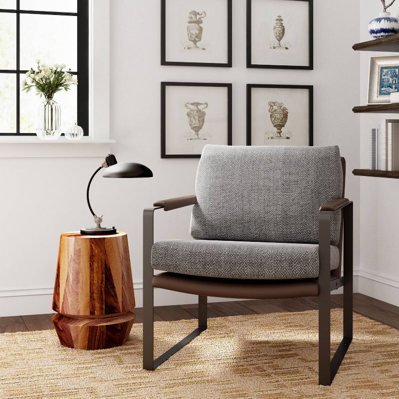 24&#34; Amelie Mid-Century Modern Armchair Distressed Gray - Finch, 2 of 18