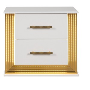 Obsession Contemporary Style 2-Drawer Nightstand Made with Wood & Gold Finish same asG150108858 (NJ inventory) - 1 of 4