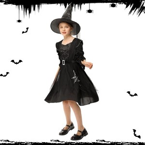 Witch Costume for Girls Halloween Witch Dress - 1 of 4