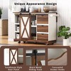 Sapphtopaz Kitchen Island with Power Outlet, Barn Door Rolling Kitchen Cart on Wheels with Spice Rack, Storage Cabinet for Kitchen, Dining Room - 3 of 4