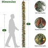 Christmas Garland with Lights&Christmas Wreaths for Front Door Set,Christmas Decoration with Pine Cones - 2 of 4