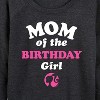 Women's - Barbie - Mom of The Birthday Girl Lightweight French Terry Wide Neck Long Sleeve Shirt - 2 of 4