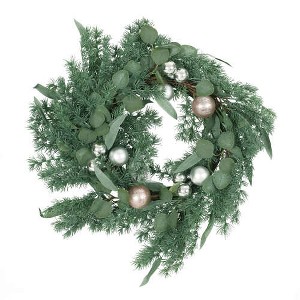 26" PINENEEDLE WREATH WITH BALL - 1 of 4