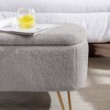 Storage Ottoman Bench, Storage Bench With Safety Hinge, Metal Feet Faux Fur Upholstered Storage Bench - 4 of 4