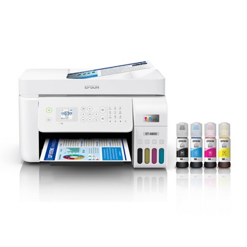 Foresee sagsøger Modernisering Ecotank Et-4800 All-in-one Color Inkjet Printer, Scanner, Copier - White :  Target