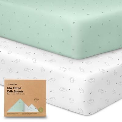 Image of KeaBabies 2pk Isla Fitted Crib Sheets for Boys, Girls, Baby Crib Sheet, Fits Standard Nursery Crib Mattresses (Bunnies)