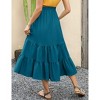 Garvee Maternity Dress Women's High Waist Floral Print Pleated Maxi Skirt Casual Flowy Swing A Line Long Skirts - 4 of 4