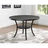 Roundhill Furniture Biony Espresso Wood Dining Set with Fabric Nailhead Chairs - 2 of 4