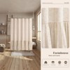 Aoibox Farmhouse Shower Curtain with Ruffle Hem, Linen Textured Boho Design for Bathroom in Beige - 2 of 4