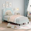 Children's Soft Bed, Adjustable Headboard, Solid Wood Strip Support, Noiseless, Easy to Assemble, with a Cute Bear-shaped Design and Drawers - 4 of 4