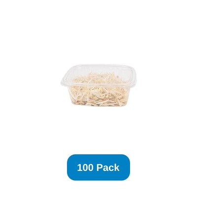 Jaya 32 oz Rectangular Container Clear PLA Hinged Lid - Pack of 100