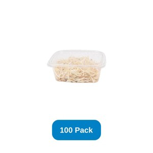 Jaya 32 oz Rectangular Container Clear PLA Hinged Lid - Pack of 100 - 1 of 2