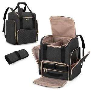Makeup Backpack with 3 Removable Cases and 1 Makeup Brush Bag, Large Makeup Bag Cosmetic Bag with Multiple Storage Sections - 1 of 4