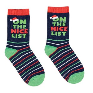 Socksmith 9.0 Inch The Nice List Socks 4-7 Years Stripes Crew Socks - 1 of 3