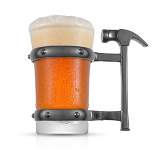 JoyJolt Hammer Handle Beer Glass Mug - Novelty Pint Glass Craft Beer Mug - 17 oz