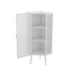 22.25" Floor Coner Cabinet,Three Tiers with Tempered Glass Doors and Storage Shelves for Bathroom, Living Room and Bedroom White - 4 of 4
