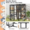 Outdoor Cat House, DIY Cat Enclosure, Cat Catio with Double Enter Doors, Balcony Cat Playpen with Platforms & Double Condos for 1-3 Cats - ModernLuxe - 3 of 4