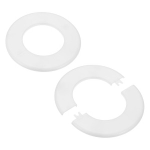 Unique Bargains Wall Split Flange Self-Adhesive Plumbing Cover Plates ABS Faucet Escutcheons 2 Pcs - 1 of 4