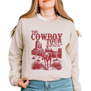 Simply Sage Market The Cowboy Tour Distressed Sweatshirt - 1 of 4