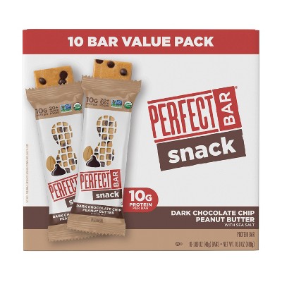 Perfect Bar Organic Snack Dark Chocolate Chip Peanut Butter Protein Bars - 16.9oz/10ct