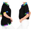 LA LEELA Women's Summer Casual Blouse Shirt Solid Blouses Short Sleeve Button Down Dress Tops Tee Shirts Hawaiian Dresses for Women - 2 of 4