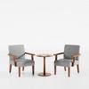 Fabric Accent Arm Chair Set of 2 with Round Wood Side Table for Bedroom or Office - 2 of 4