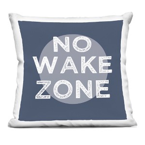 Stupell Industries No Wake Zone Nautical Phrase Bold Blue Printed Decorative Throw Pillow Indoor Decorative Throw Pillow, 18 x 18 - 1 of 3