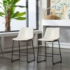 PU Leather Counter Height Stools with Metal Frame, Set of 2 for Kitchen or Home Bar - 3 of 4