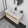 Floating Bathroom Vanity With Ceramics Countertop Sink, Wall Mounted 2 Doors Bathroom Storage Cabinet Set - 3 of 4