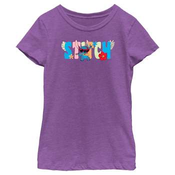 Girl's Lilo & Stitch Colorful Ukulele Stitch T-Shirt