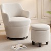 360°Swivel Accent Chair with Ottoman, Lounge Sofa with Nail Trim, Living Room Chairs, Bedroom Chair - 2 of 4