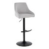 LumiSource Set of 2 Hannah Adjustable Barstools Black Metal/Gray Fabric - 2 of 4