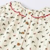 Baby Girls' Christmas Holiday 2pc Holly Berry Long Sleeve Button-Down Top and Bloomer Set - Cloud Island™ Cream - 3 of 4