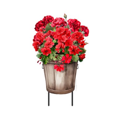 Briarwood Lane Spring Metal Art 27x15 Striped Geraniums For Spring Metal Art