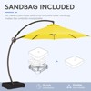 HYLEORY Outdoor Curvy Cantilever Umbrella with Sand Bag Base, Size: 132"/144" - 3 of 4