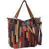 Amerileather Lloyd Leather Tote – Top Grain Lambskin on Denim with Textured Patchwork and Artistic Everyday Design - 2 of 4