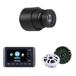 Memphis Audio SMC3 Marine Multi-Zone Media Center w/ MXCAM Waterproof Camera & MXA60L 6.5" LED Marine Speakers Bundle - 1 of 4