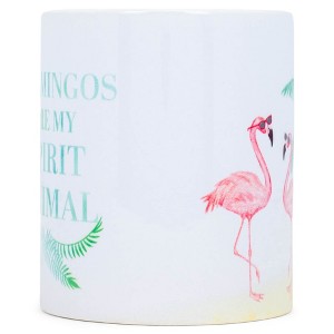 Elanze Designs Flamingos are my Spirit Animal 11 Ounce White Ceramic Coffee Mug - 1 of 2