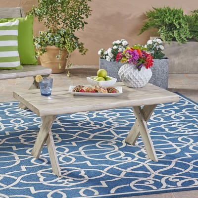 PAGED Modern Outdoor Dining Table Rectangle Patio Dining Table with Sleek Metal Frame for Patio, Lawn, Courtyard